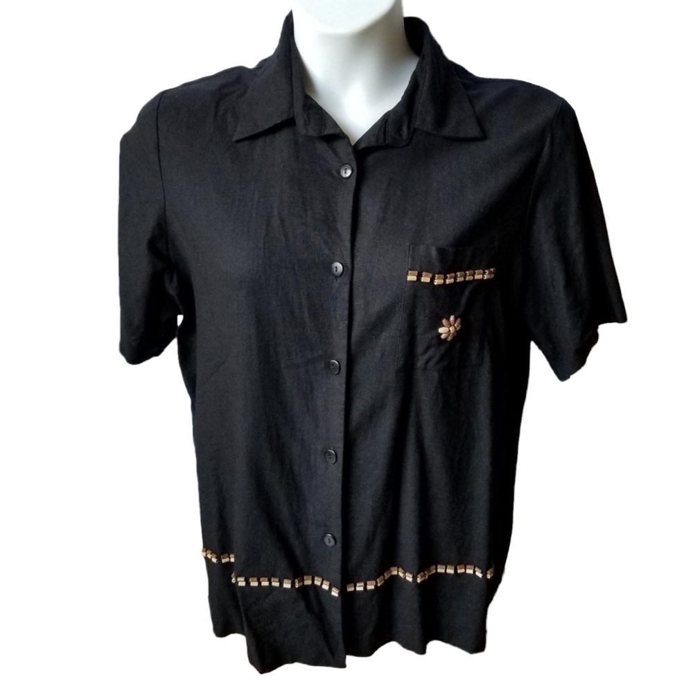3/$15 Vintage Anna Maxwell Button Up Shirt